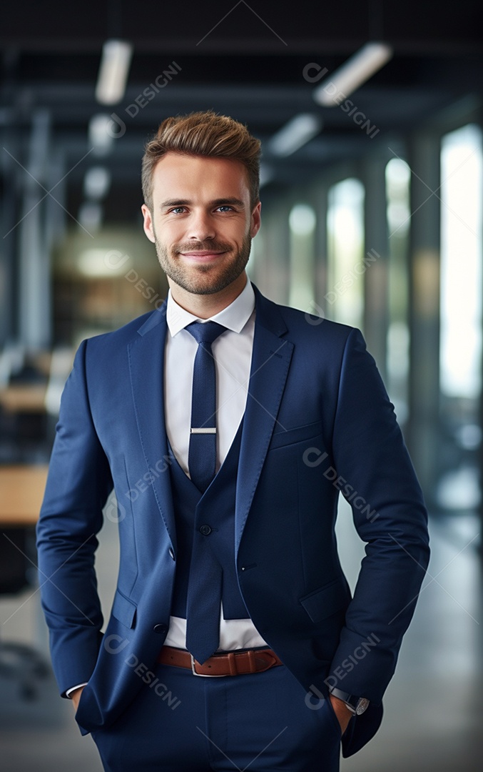 Homem de negócios feliz