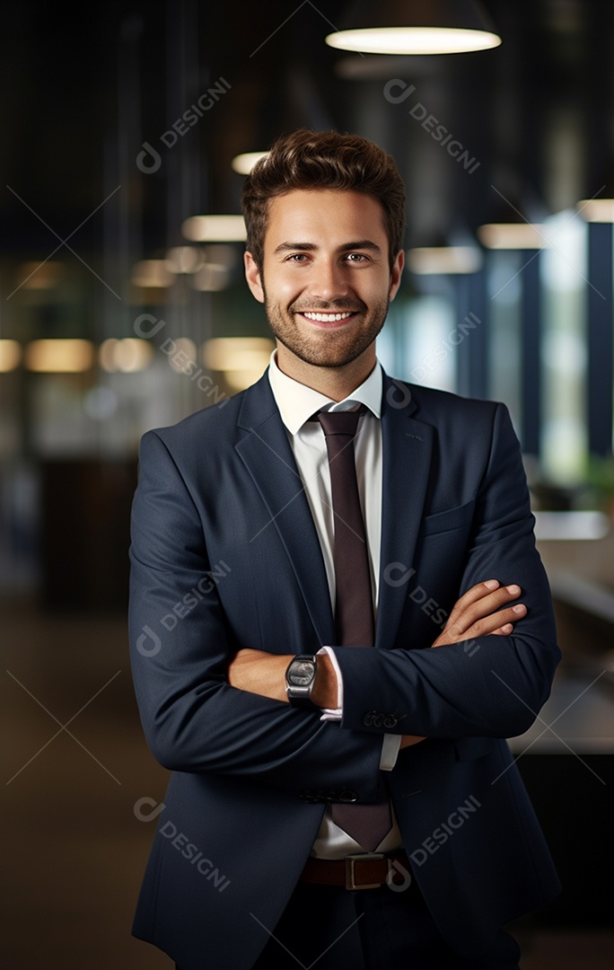 Homem de negócios feliz