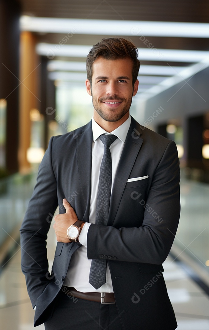 Homem de negócios feliz