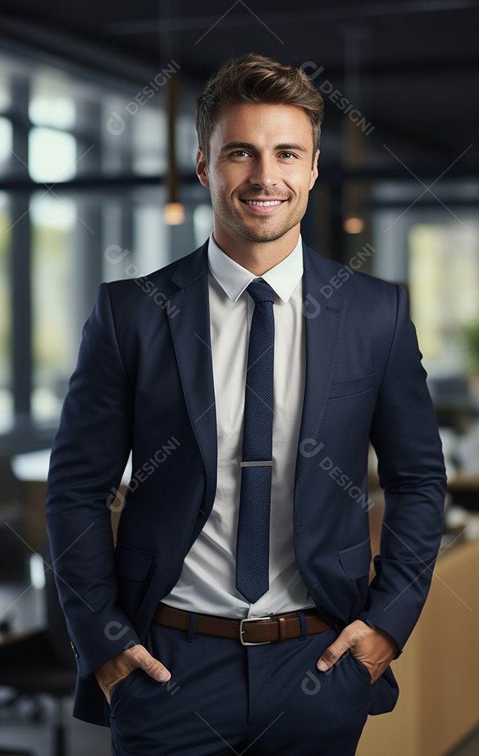 Homem de negócios feliz