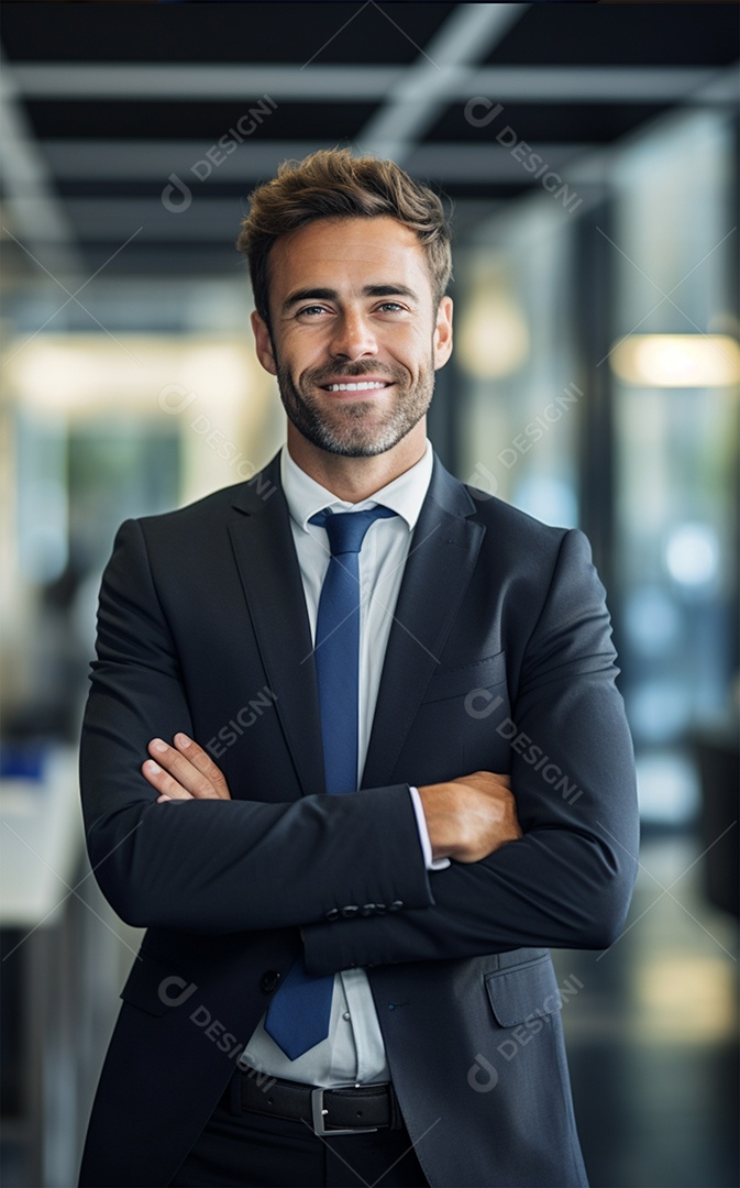 Homem de negócios feliz
