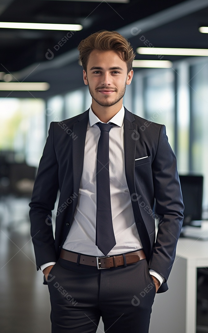 Homem de negócios feliz