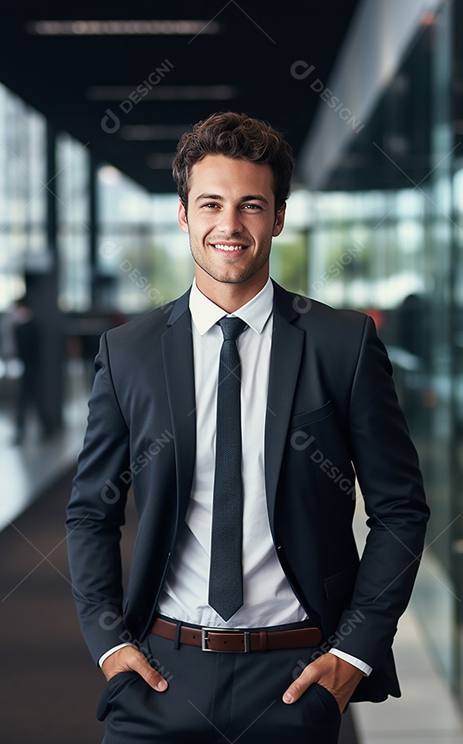Homem de negócios feliz