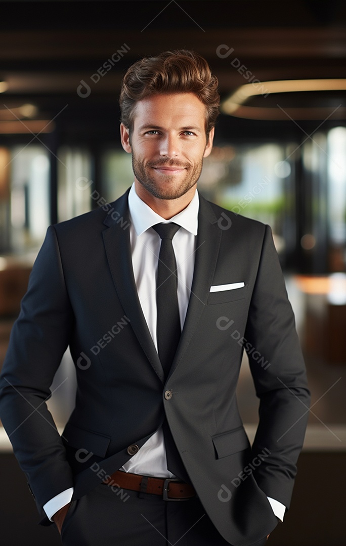 Homem de negócios feliz