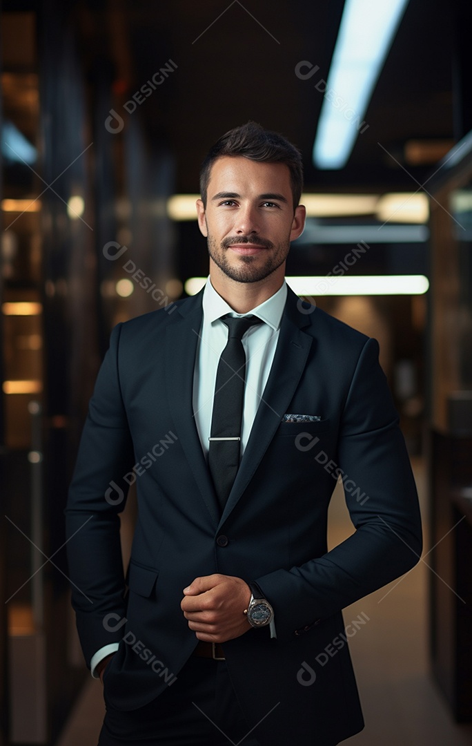 Homem de negócios feliz