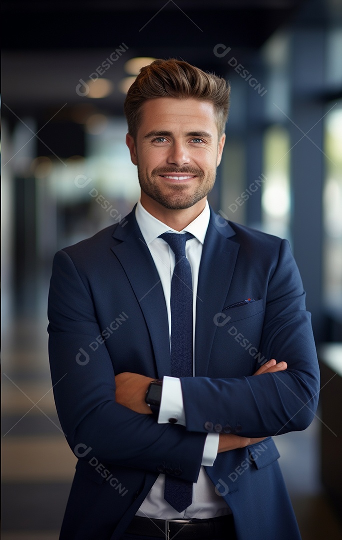 Homem de negócios feliz