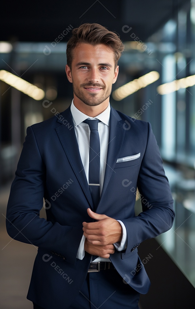 Homem de negócios feliz