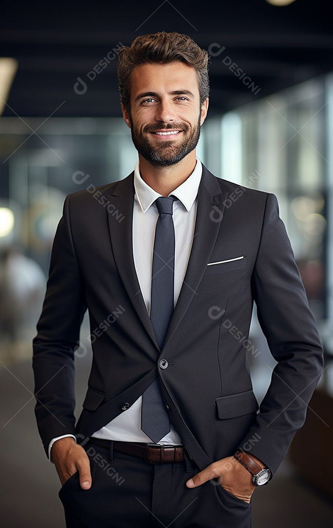 Homem de negócios feliz