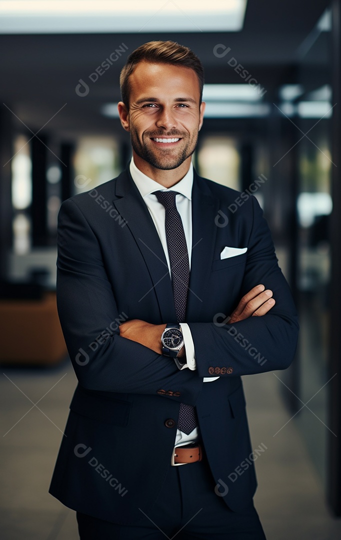 Homem de negócios feliz