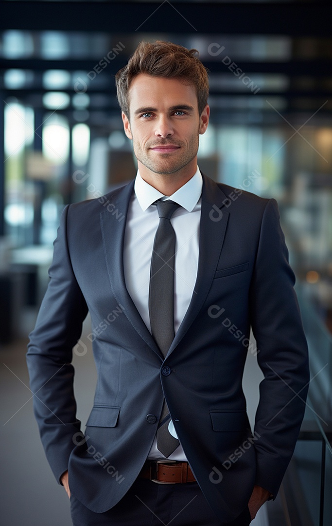 Homem de negócios feliz