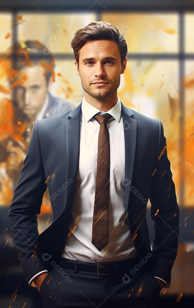 Homem de negócios feliz