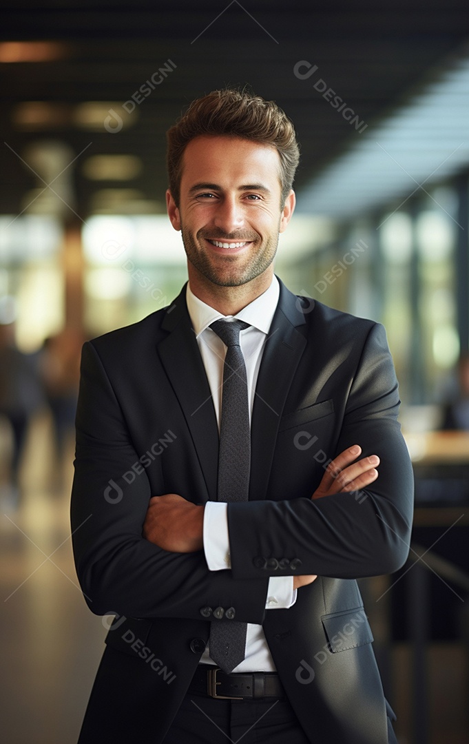 Homem de negócios feliz