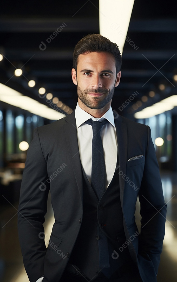 Homem de negócios feliz