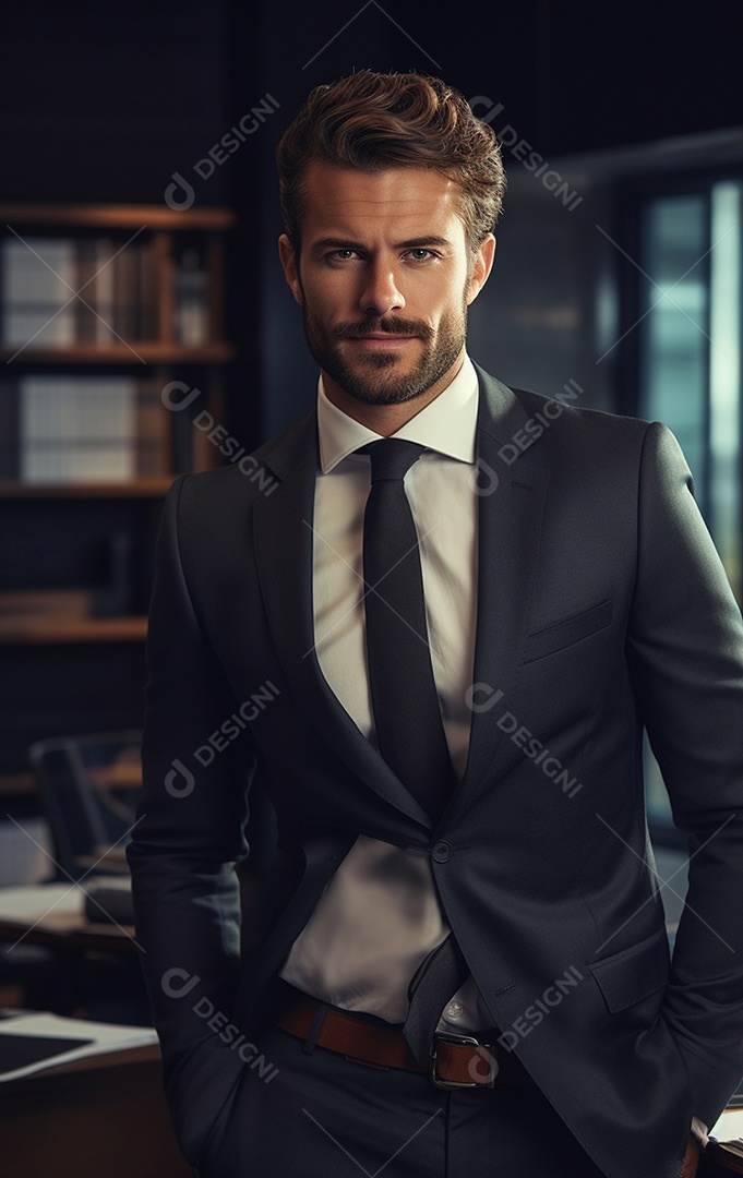 Homem de negócios feliz