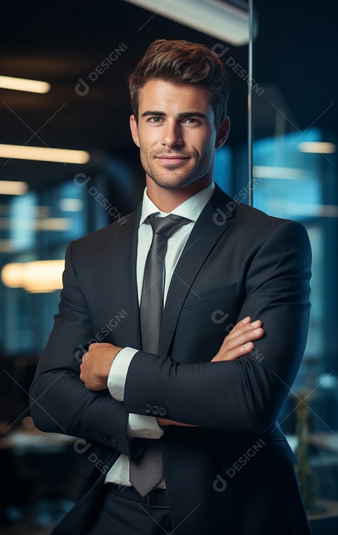 Homem de negócios feliz