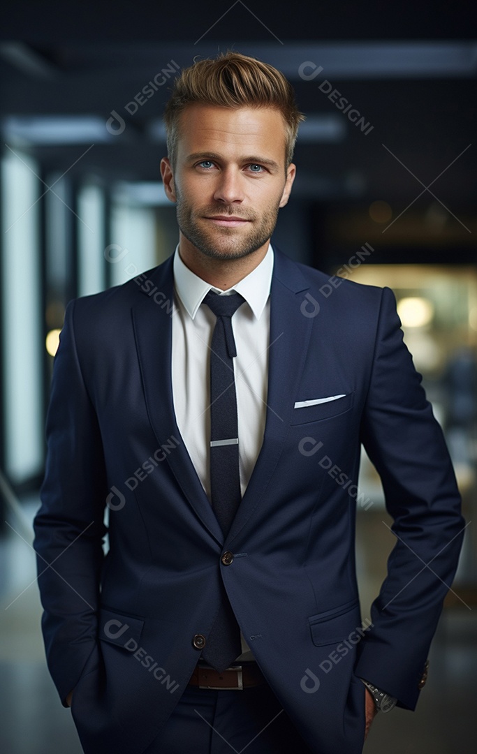 Homem de negócios feliz