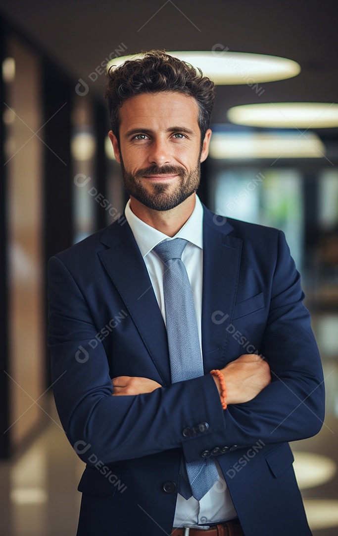 Homem de negócios feliz