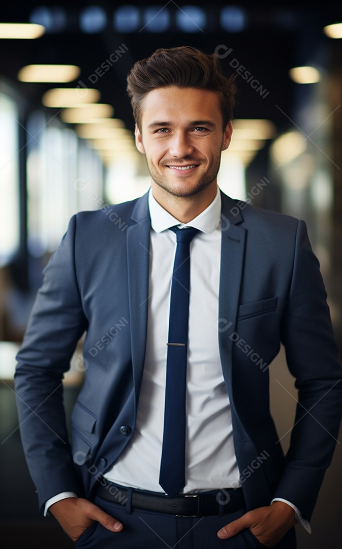 Homem de negócios feliz