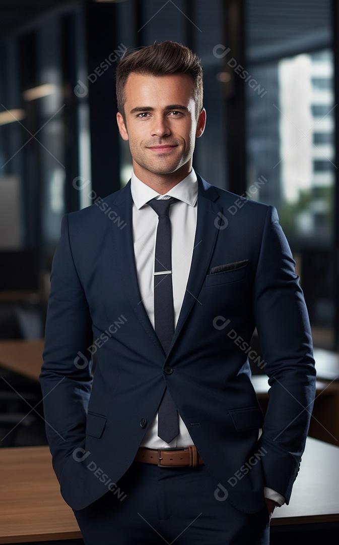 Homem de negócios feliz