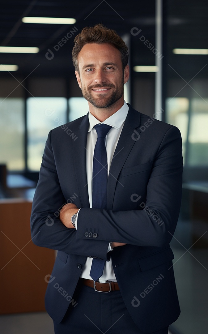 Homem de negócios feliz