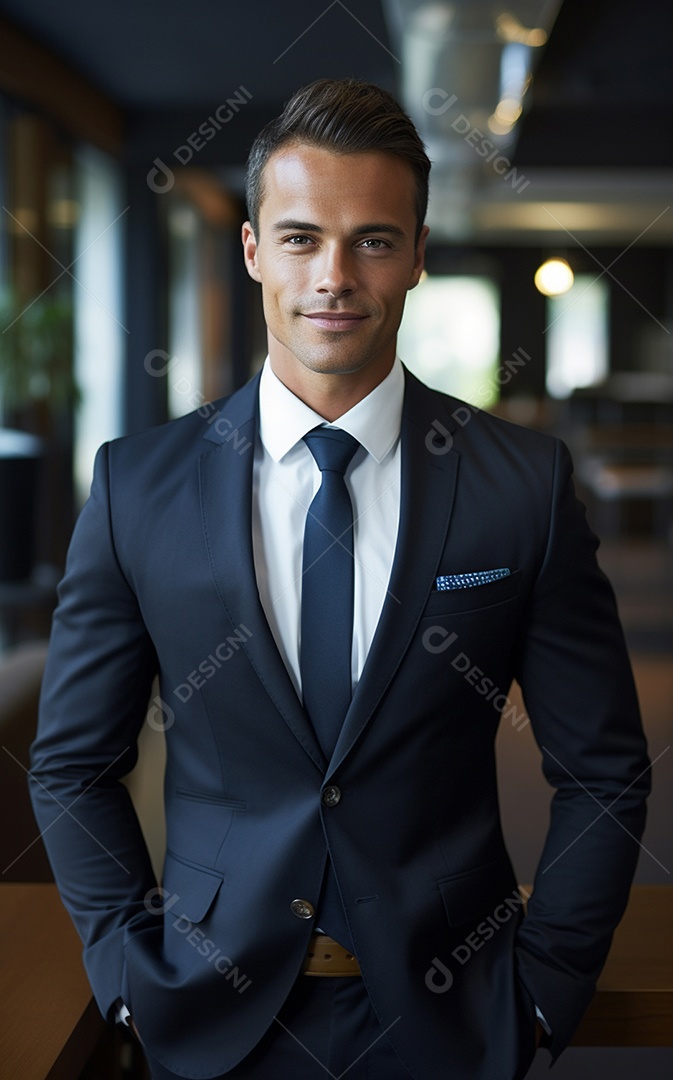 Homem de negócios feliz