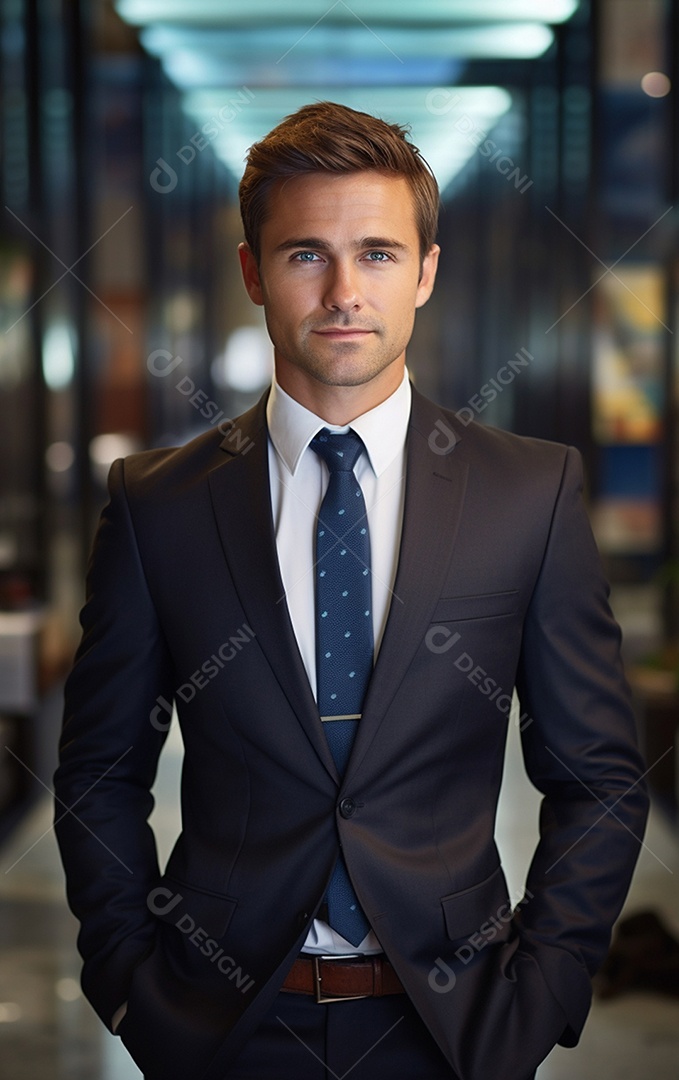 Homem de negócios feliz