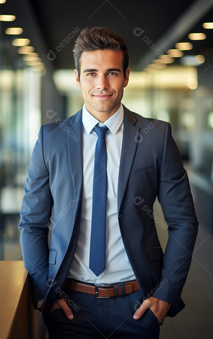 Homem de negócios feliz