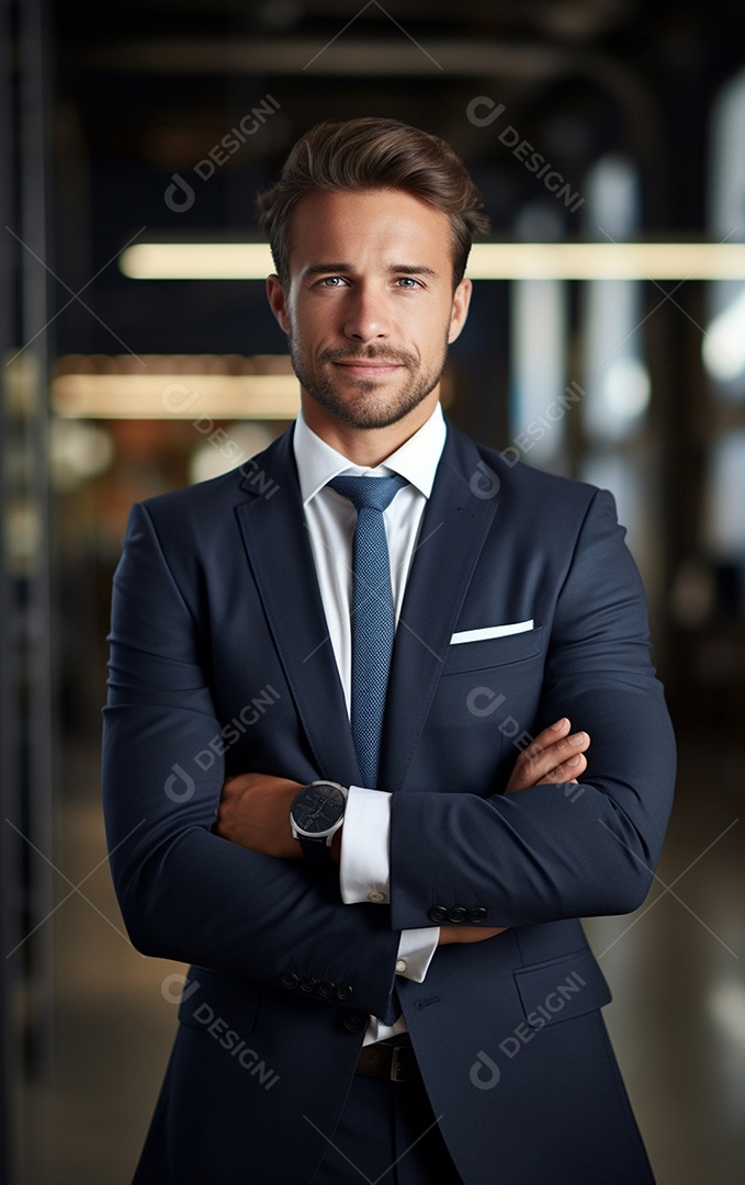 Homem de negócios feliz