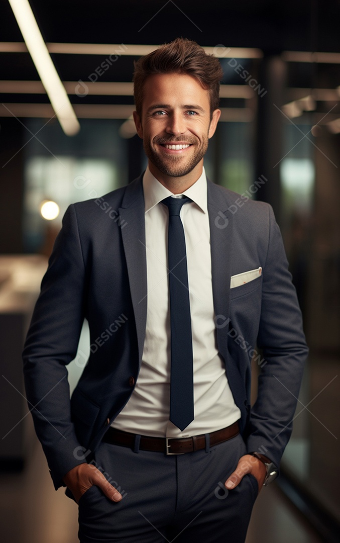 Homem de negócios feliz