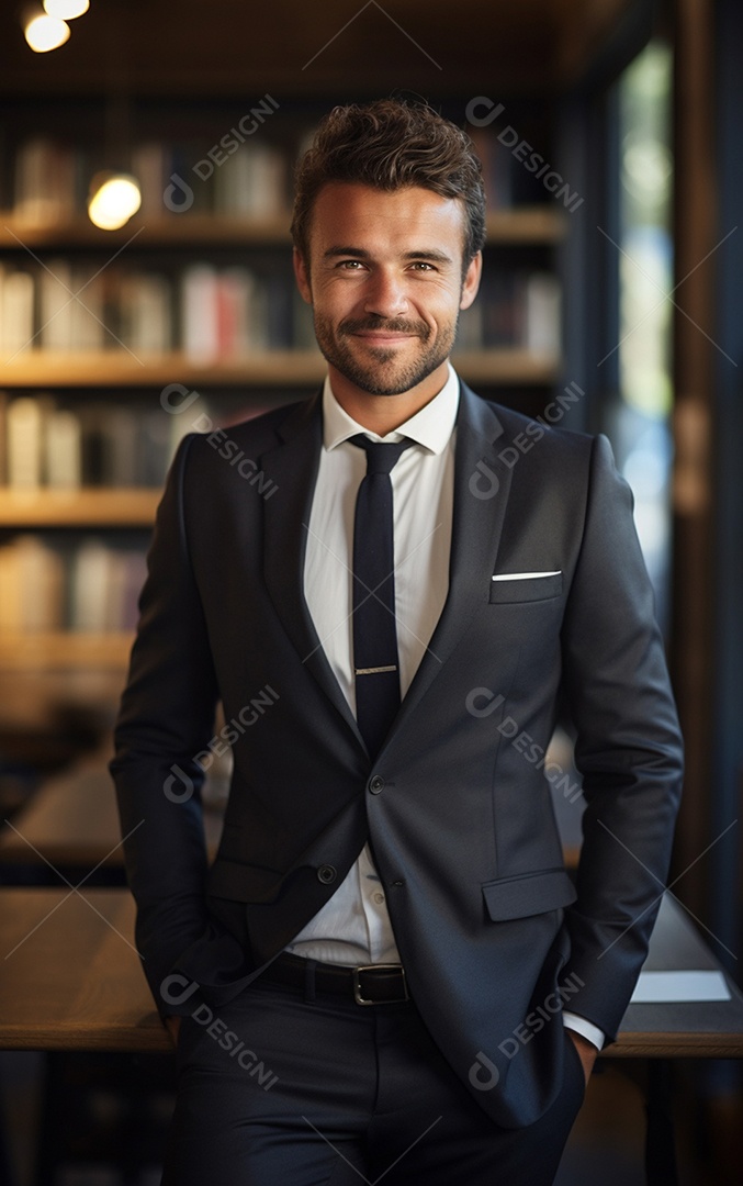 Homem de negócios feliz