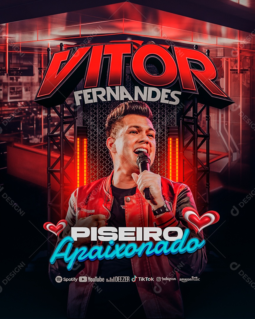 Flyer Vitor Fernandes Social Media PSD Editável
