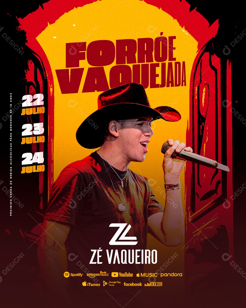 Flyer Forró e Vaquejada Social Media PSD Editável