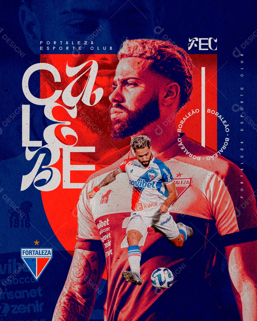 Futebol Jogador Calebe Fortaleza Social Media PSD Editável