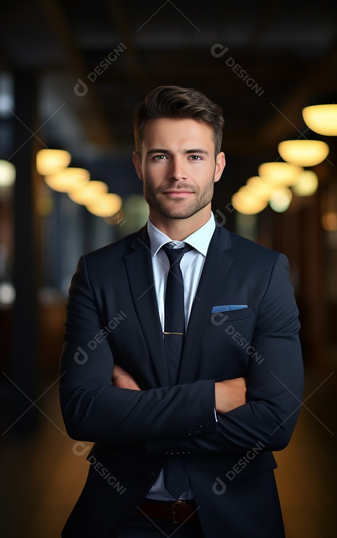 Homem de negócios feliz