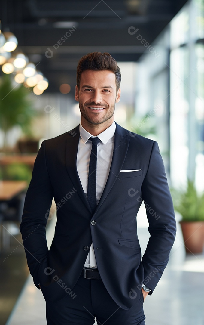 Homem de negócios feliz