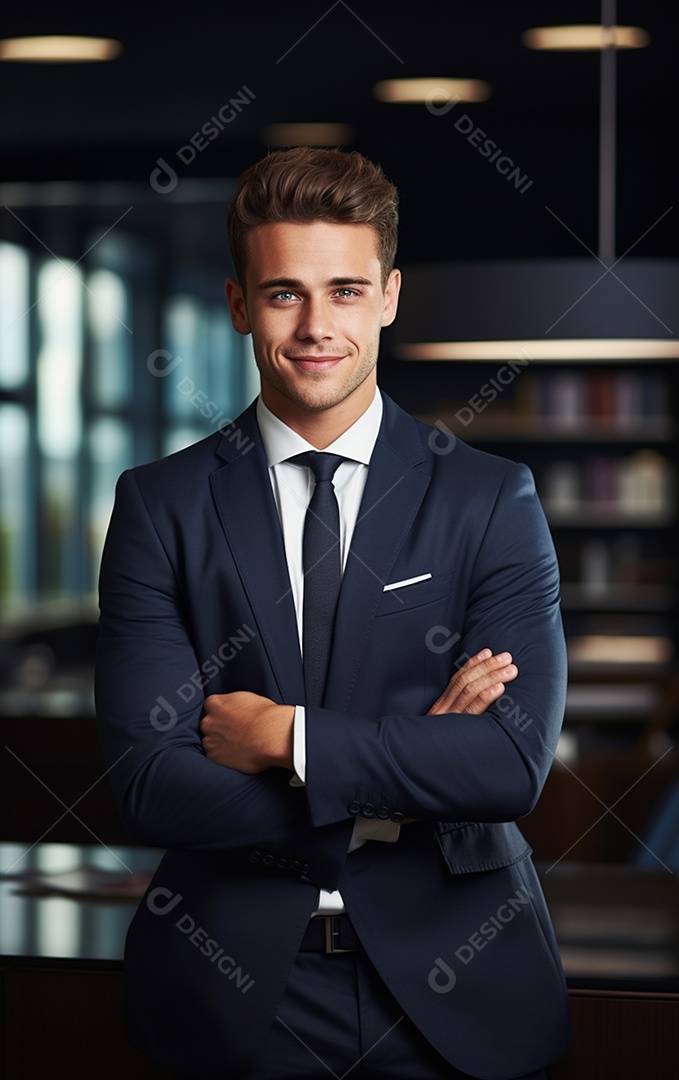 Homem de negócios feliz