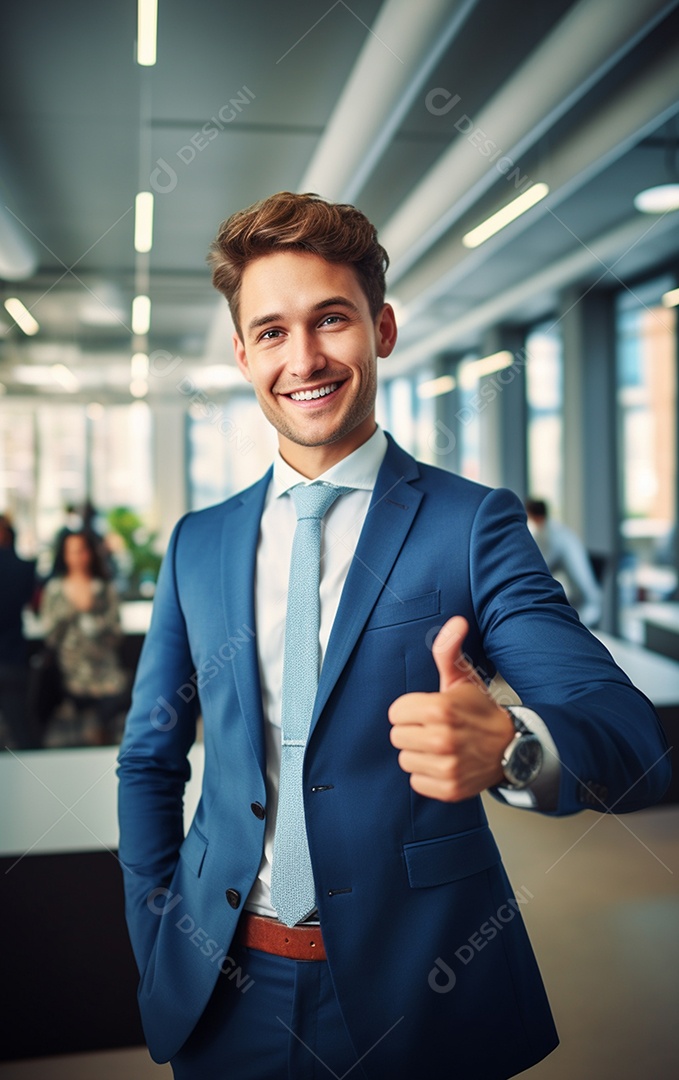 Homem de negócios feliz