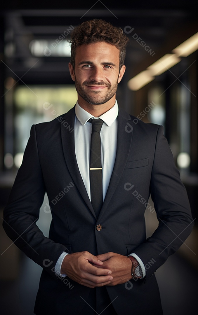 Homem de negócios feliz