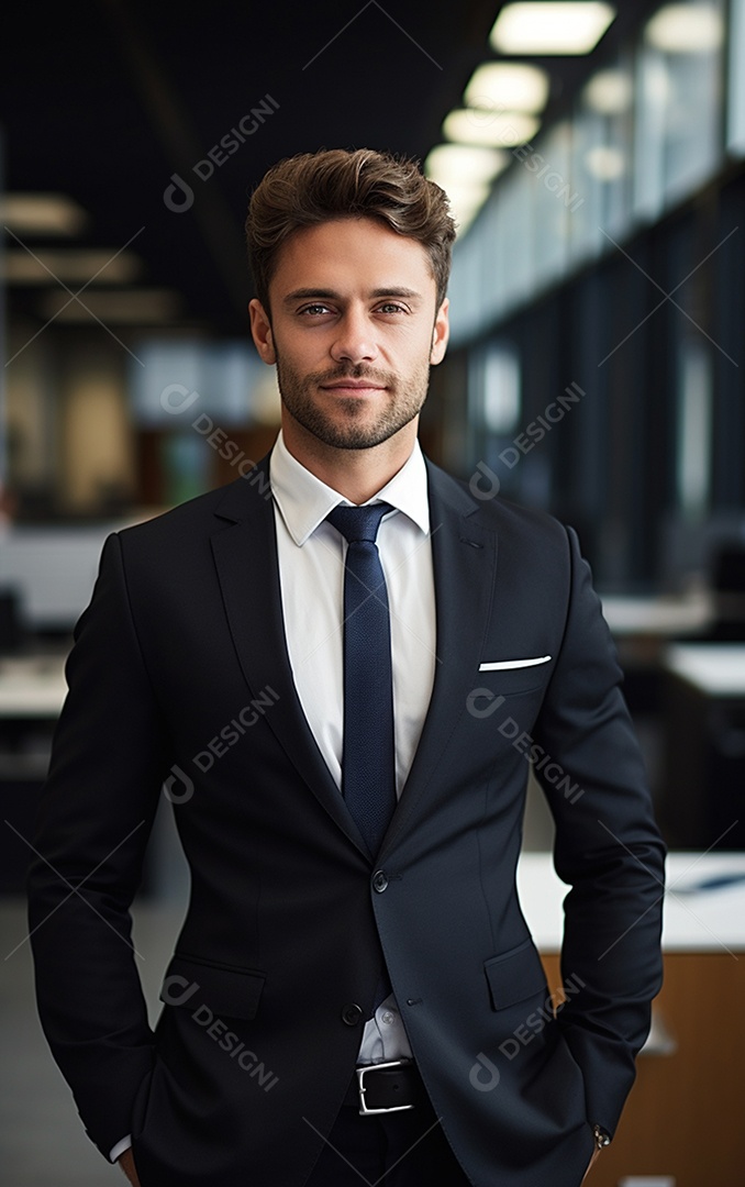 Homem de negócios feliz