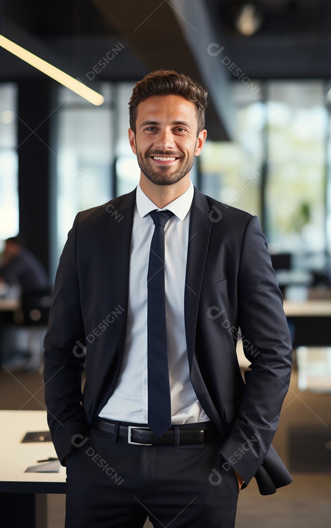 Homem de negócios feliz
