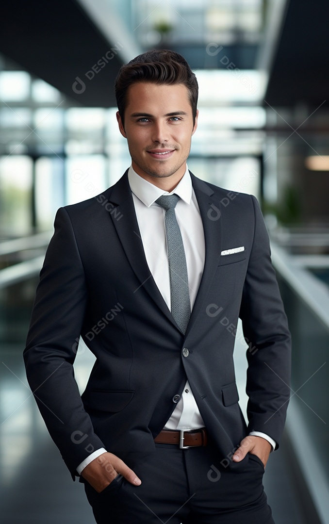 Homem de negócios feliz