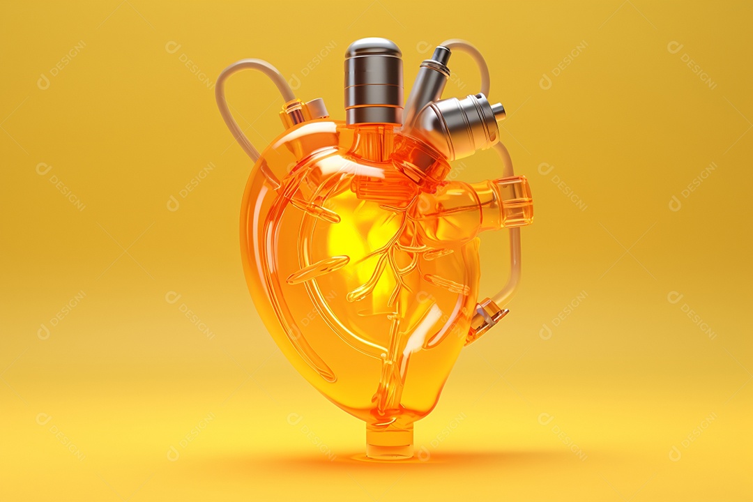 Coração de Vidro artificial isolado adorável