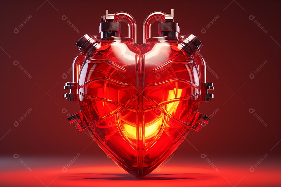 Coração de Vidro artificial isolado adorável