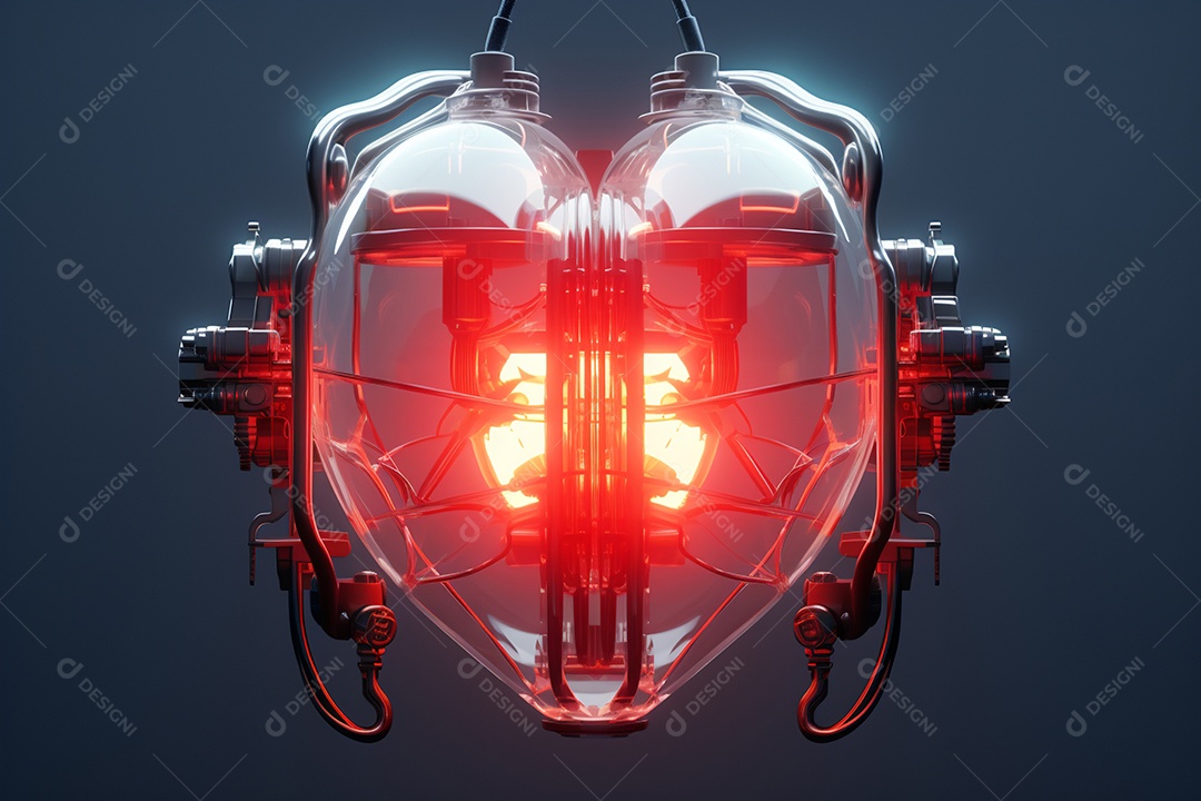 Coração de Vidro artificial isolado adorável