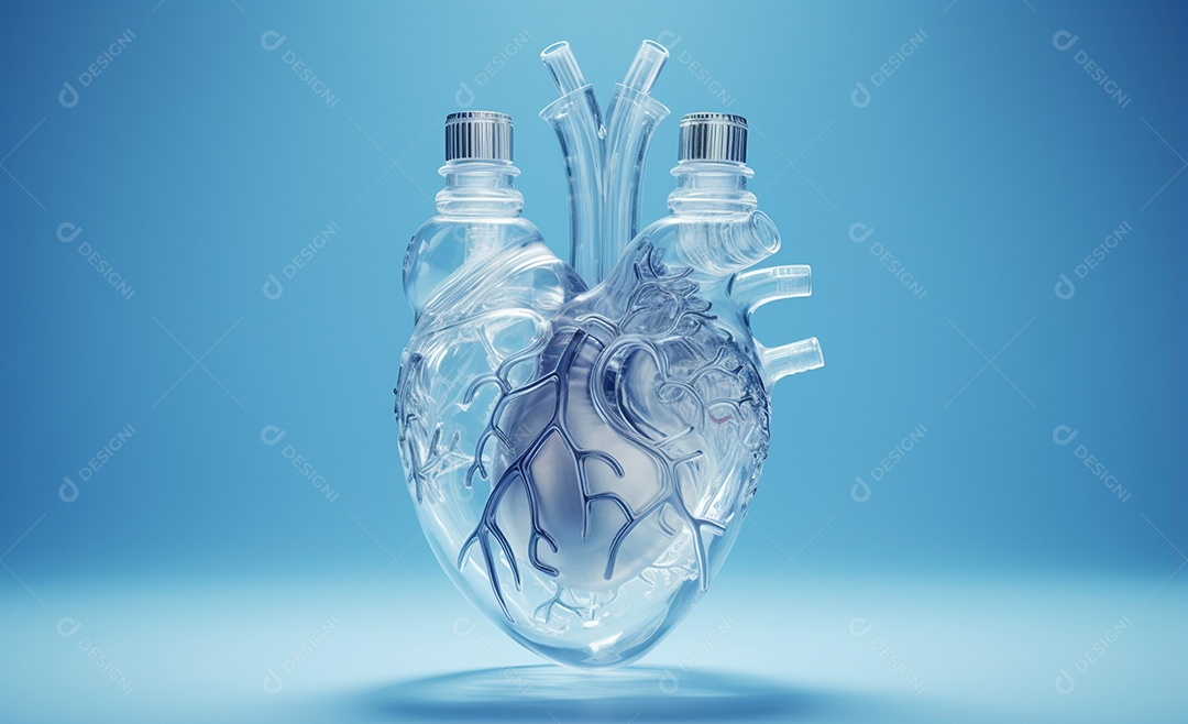 Coração de Vidro artificial isolado adorável