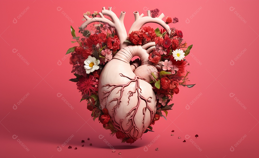 Lindo coração de flores