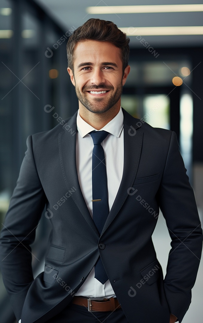 O sorriso radiante de um empresário de sucesso