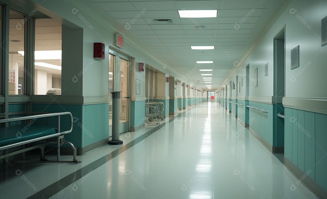 Corredor de uma clínica hospitalar