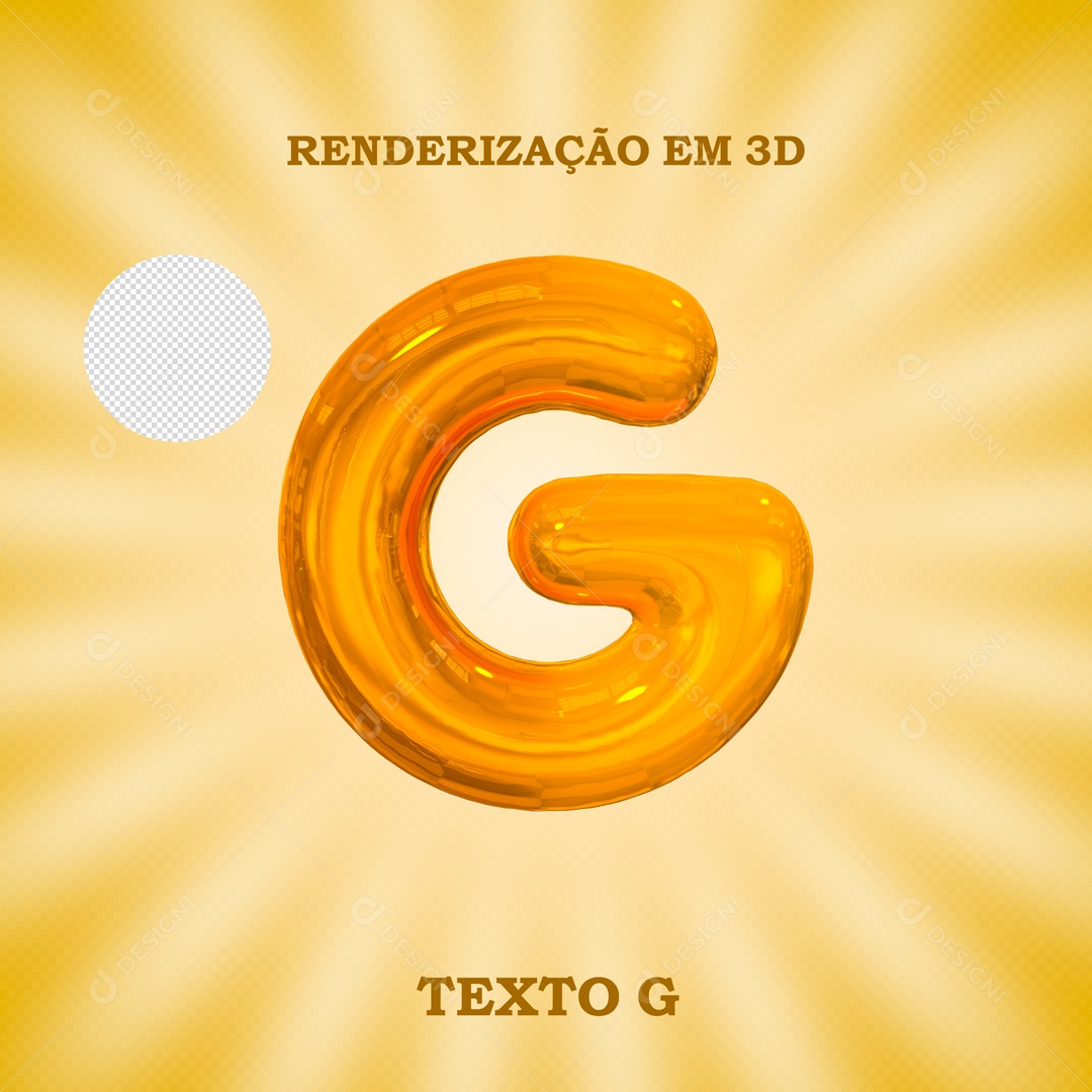 3D Letter G Gold Text For PSD Composition