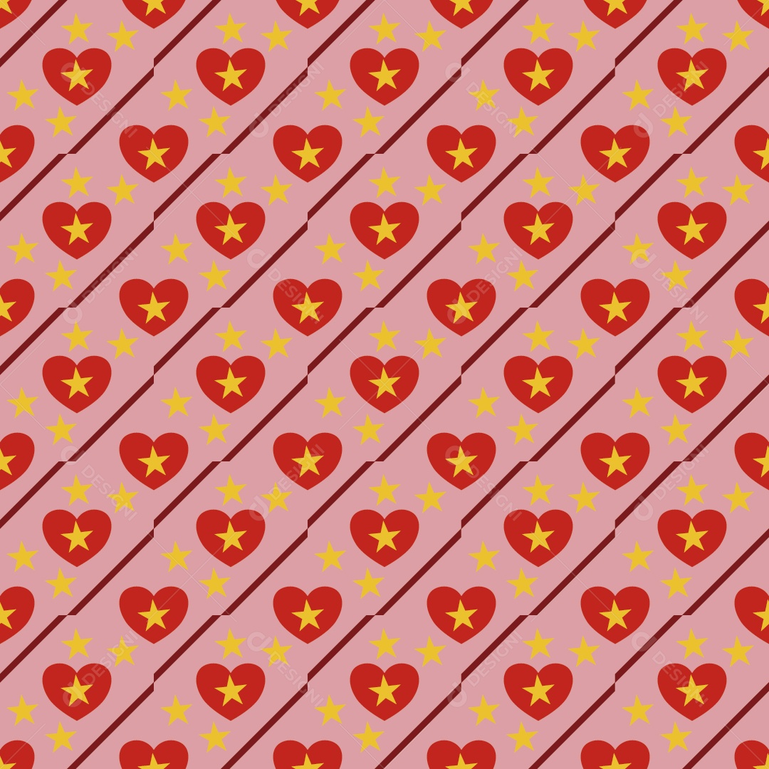 Padrão de Corações Ilustração Vetor EPS